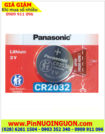 Pin Panasonic CR2032; Pin 3v lithium Panasonic CR2032 chính hãng, Xuất xứ Indonesia  (MẪU MỚI)